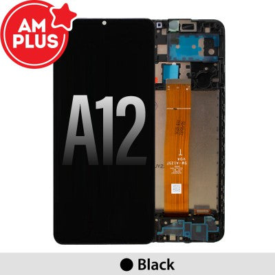Samsung Galaxy A12 A125F AMPLUS LCD Screen Replacement Digitizer with Frame-Black Samsung Galaxy A12 A125F AMPLUS LCD Screen Replacement Digitizer with Frame-Black